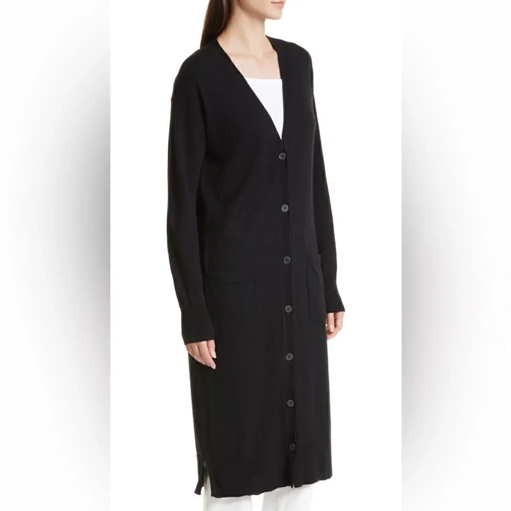 Nordstrom Women’s  signature cashmere  & cotton long cardigan, Size XS NWT